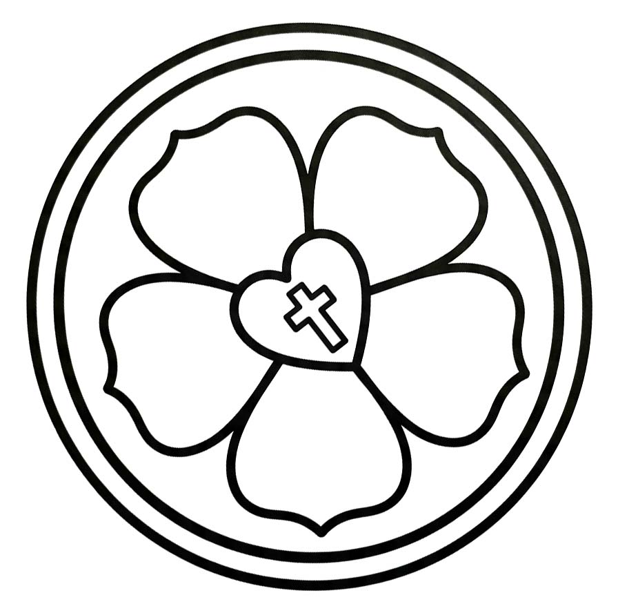 Zeichne Lutherrose kostenlos druckbare