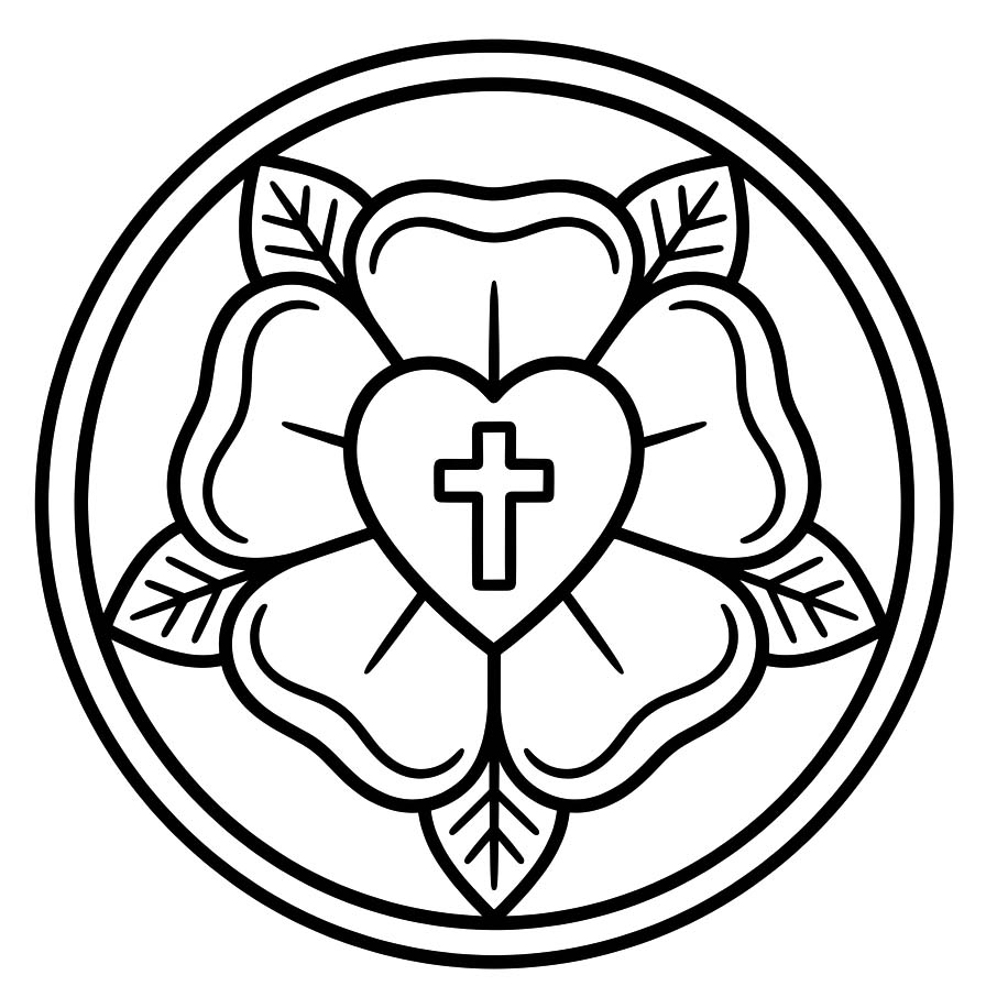 Zeichne Lutherrose kostenlos einfach
