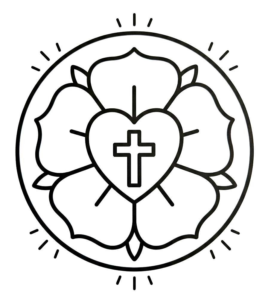 Zeichne Lutherrose kostenlos schlicht