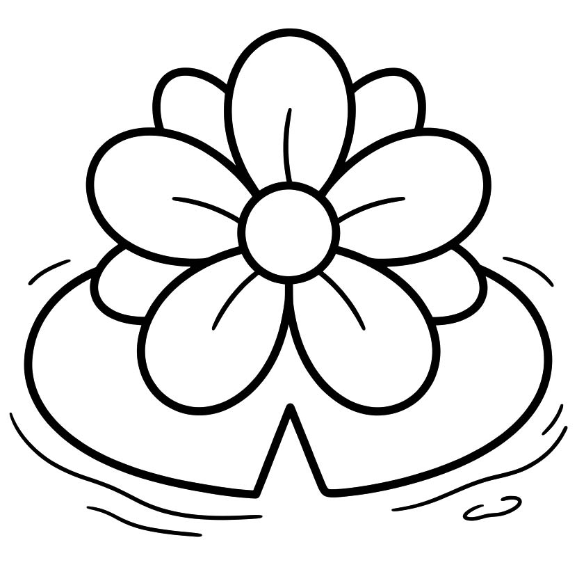 Zeichne Seerose druckbare einfach