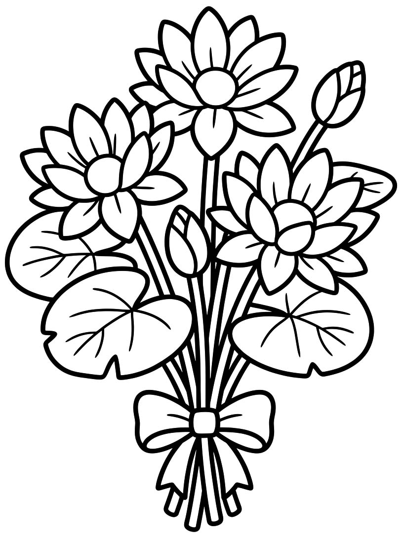 Zeichne Seerose für Kinder
