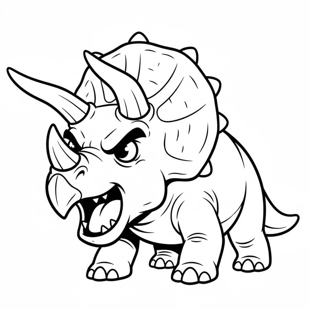 Zeichne Triceratops basisch