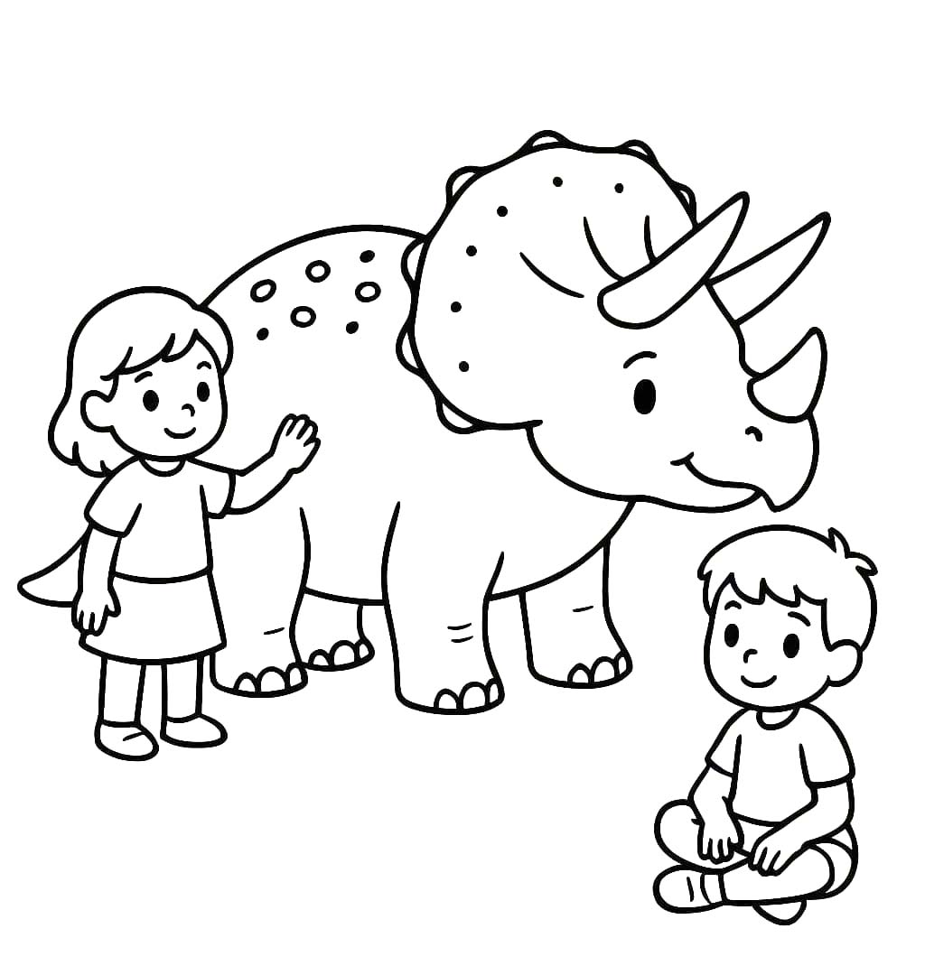 Zeichne Triceratops druckbare