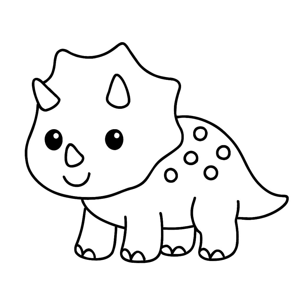 Zeichne Triceratops druckbare einfach