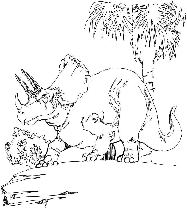 Zeichne Triceratops druckbare für Kinder