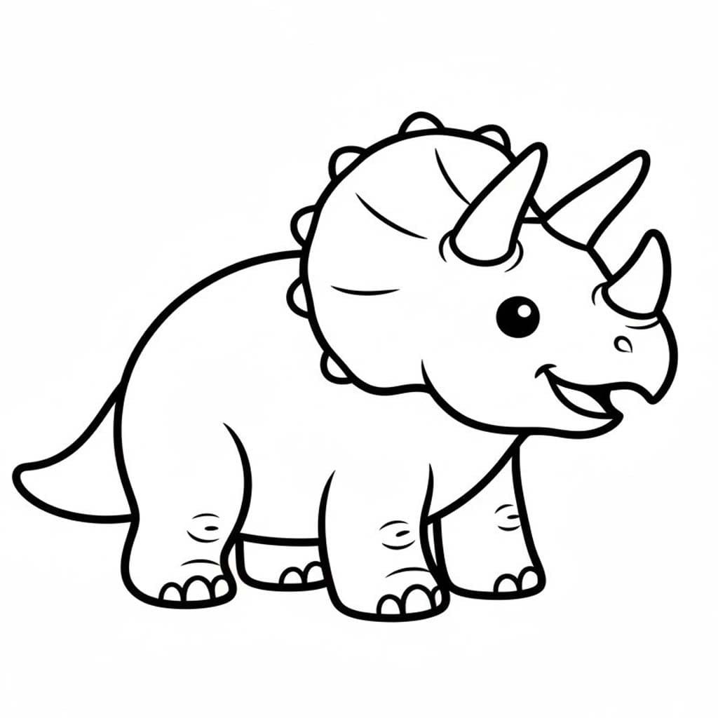 Zeichne Triceratops für Kinder