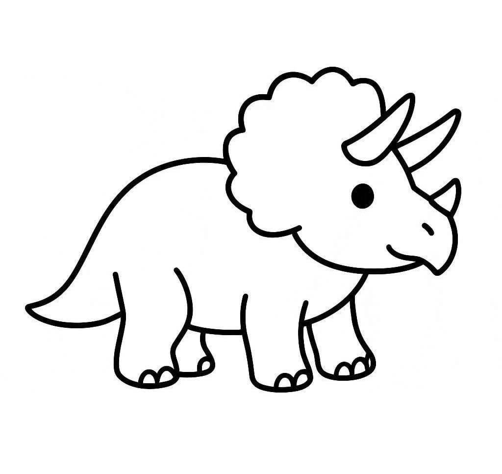 Zeichne Triceratops kostenlos druckbare