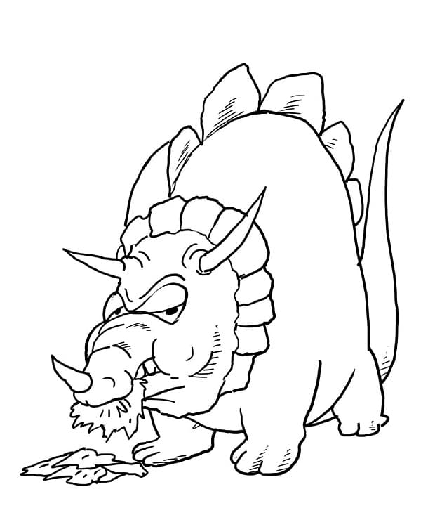 Zeichne Triceratops kostenlos druckbare einfach