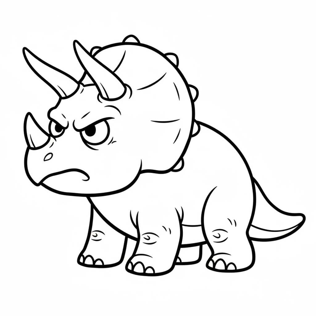 Zeichne Triceratops kostenlos druckbare schlicht