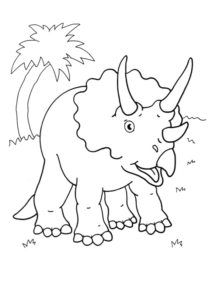 Zeichne Triceratops kostenlos einfach