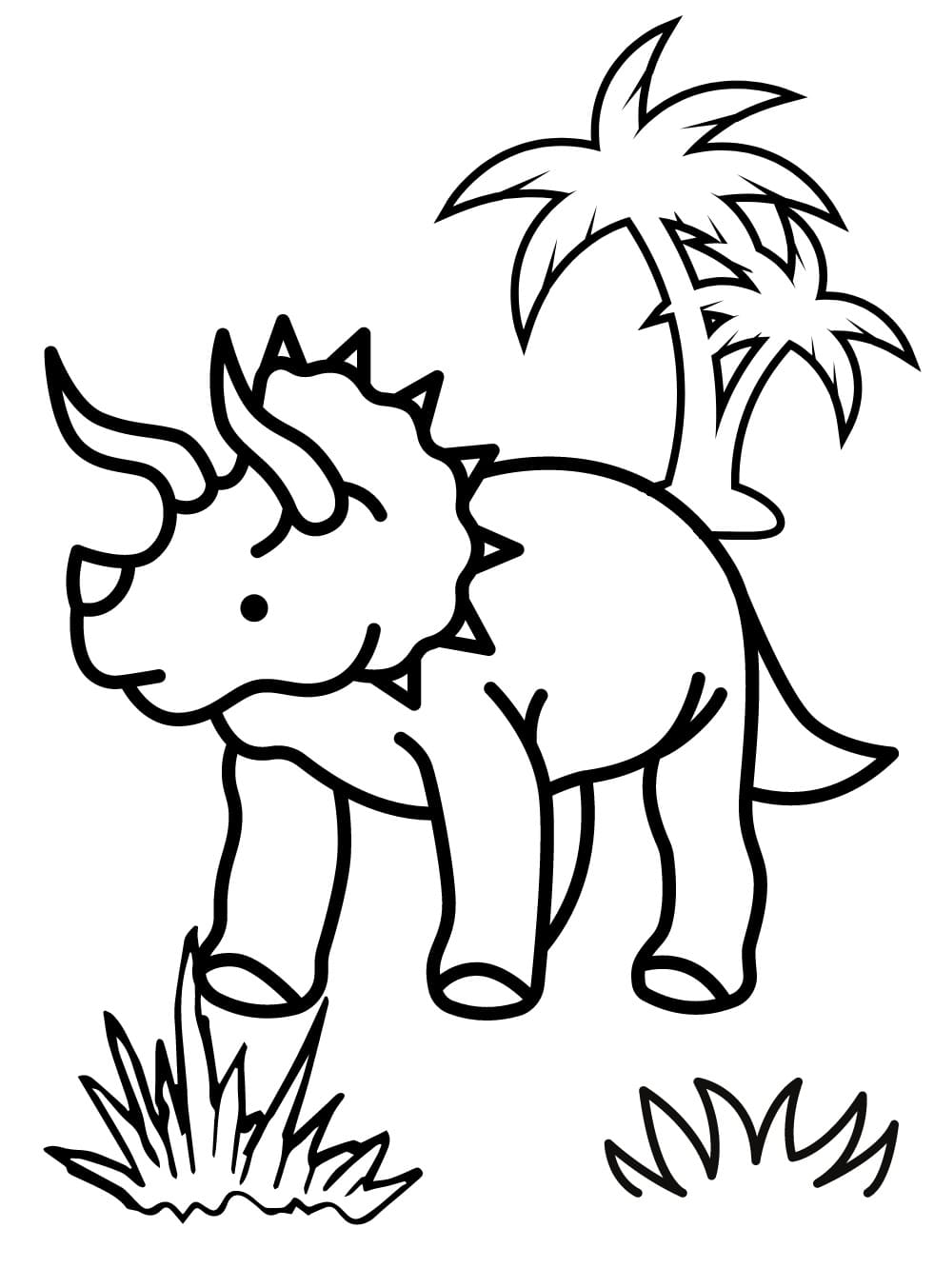 Zeichne Triceratops schlicht
