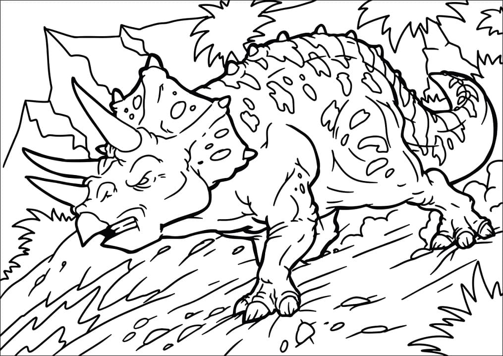 Zeichne Triceratops zum Ausdrucken