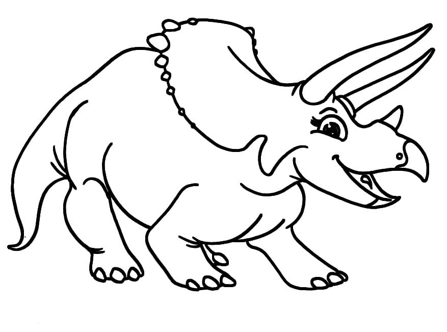 Zeichne Triceratops zum Ausdrucken für Kinder