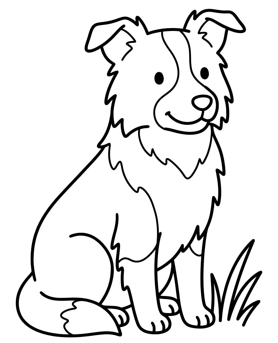 Border Collie kostenlos druckbare schlicht