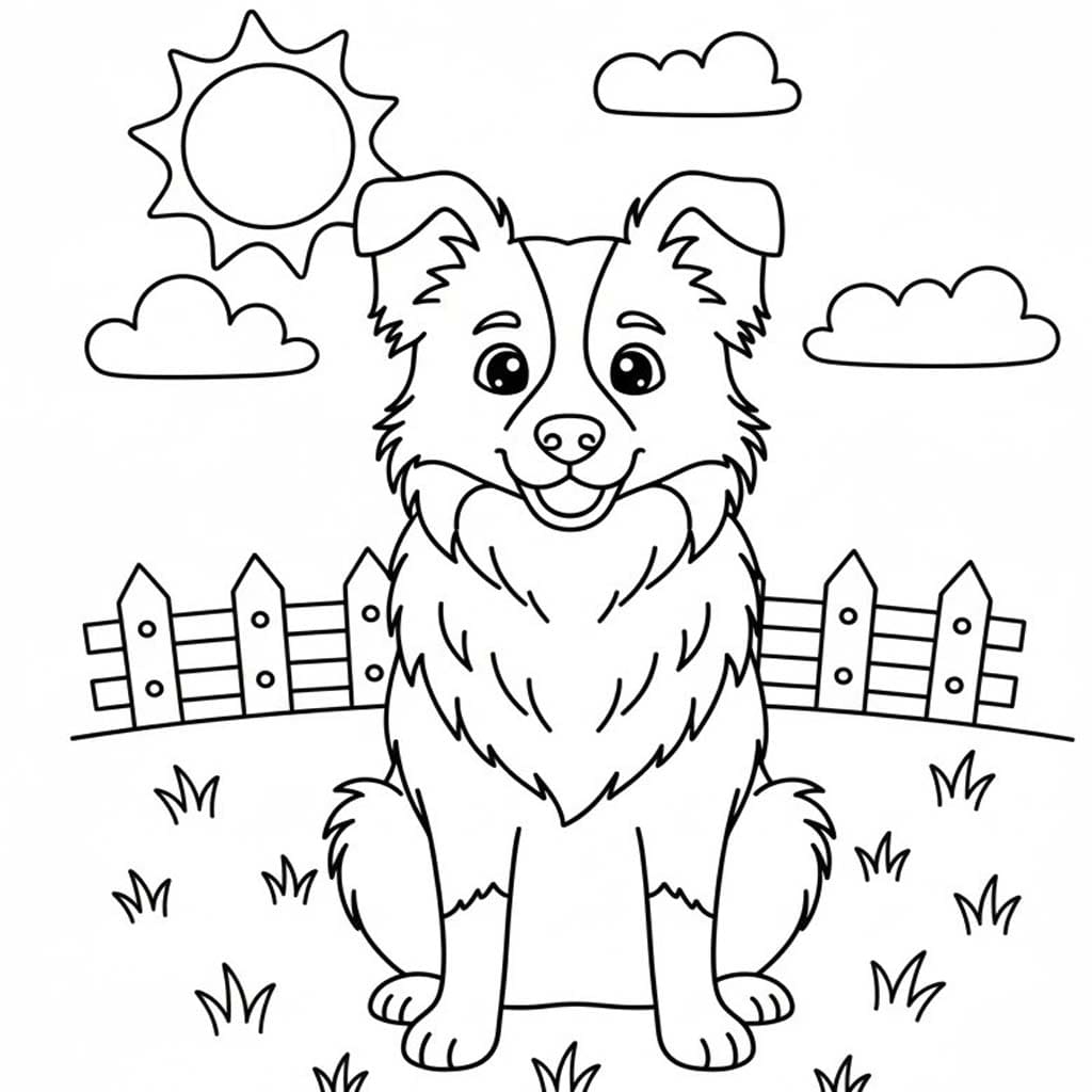 Border Collie zum Ausdrucken für Kinder