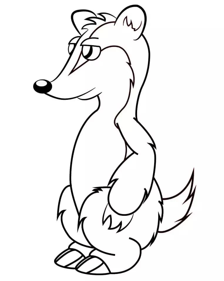 Dachse druckbare einfach coloring page