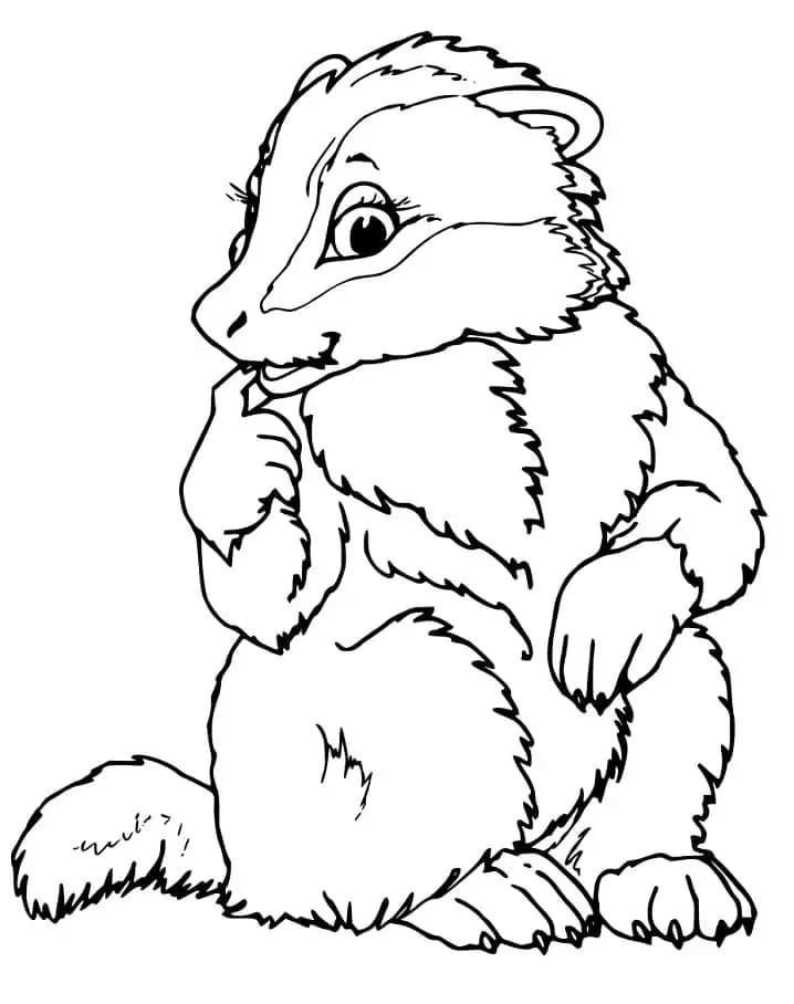Dachse kostenlos schlicht coloring page