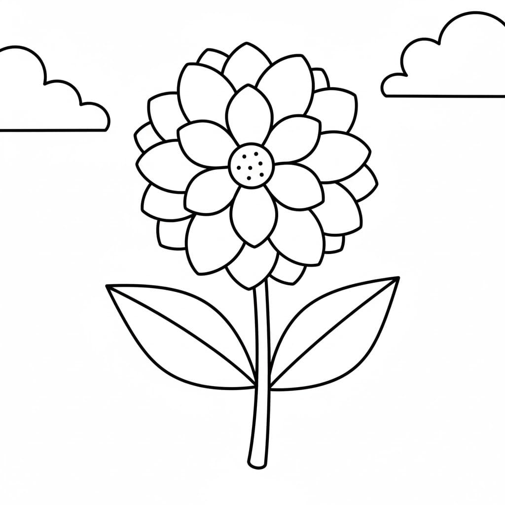 Dahlie druckbare coloring page