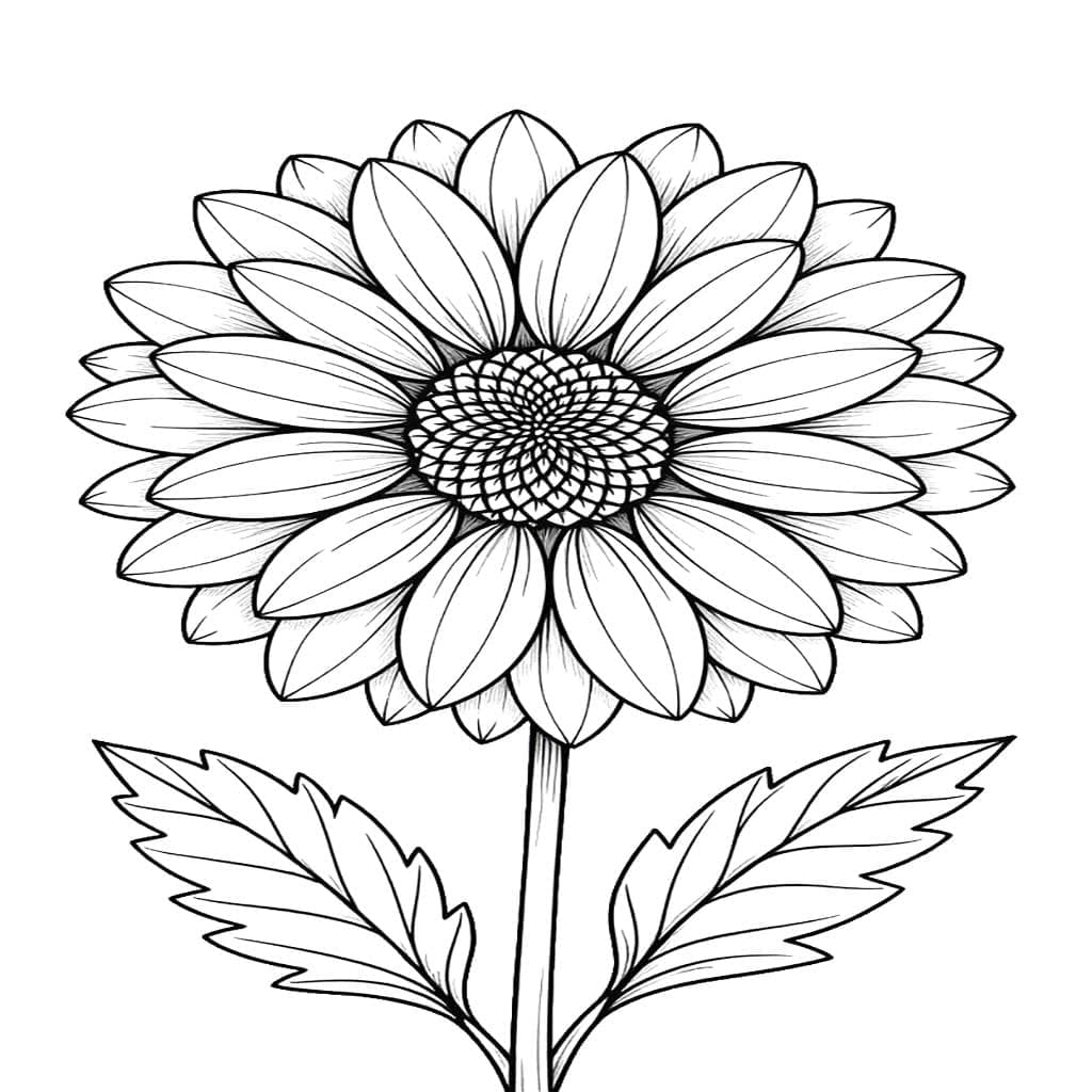 Dahlie kostenlos druckbare coloring page