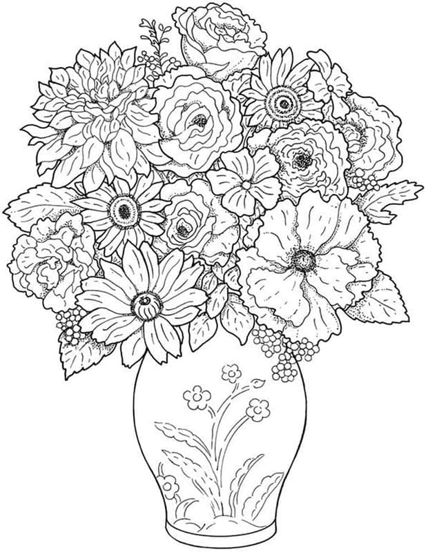 Dahlie kostenlos druckbare schlicht coloring page