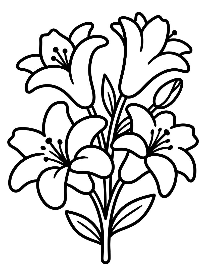 Druckbare Lilien