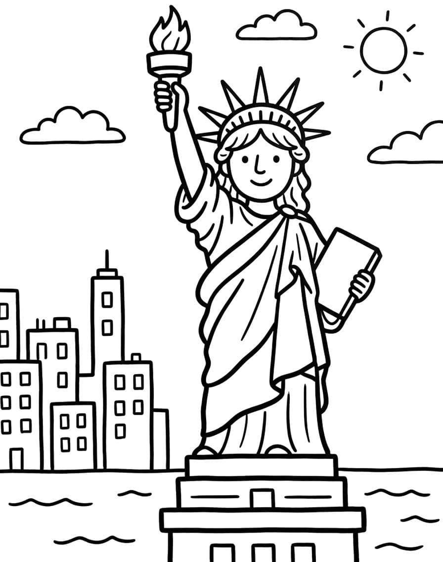 Freiheitsstatue druckbare einfach