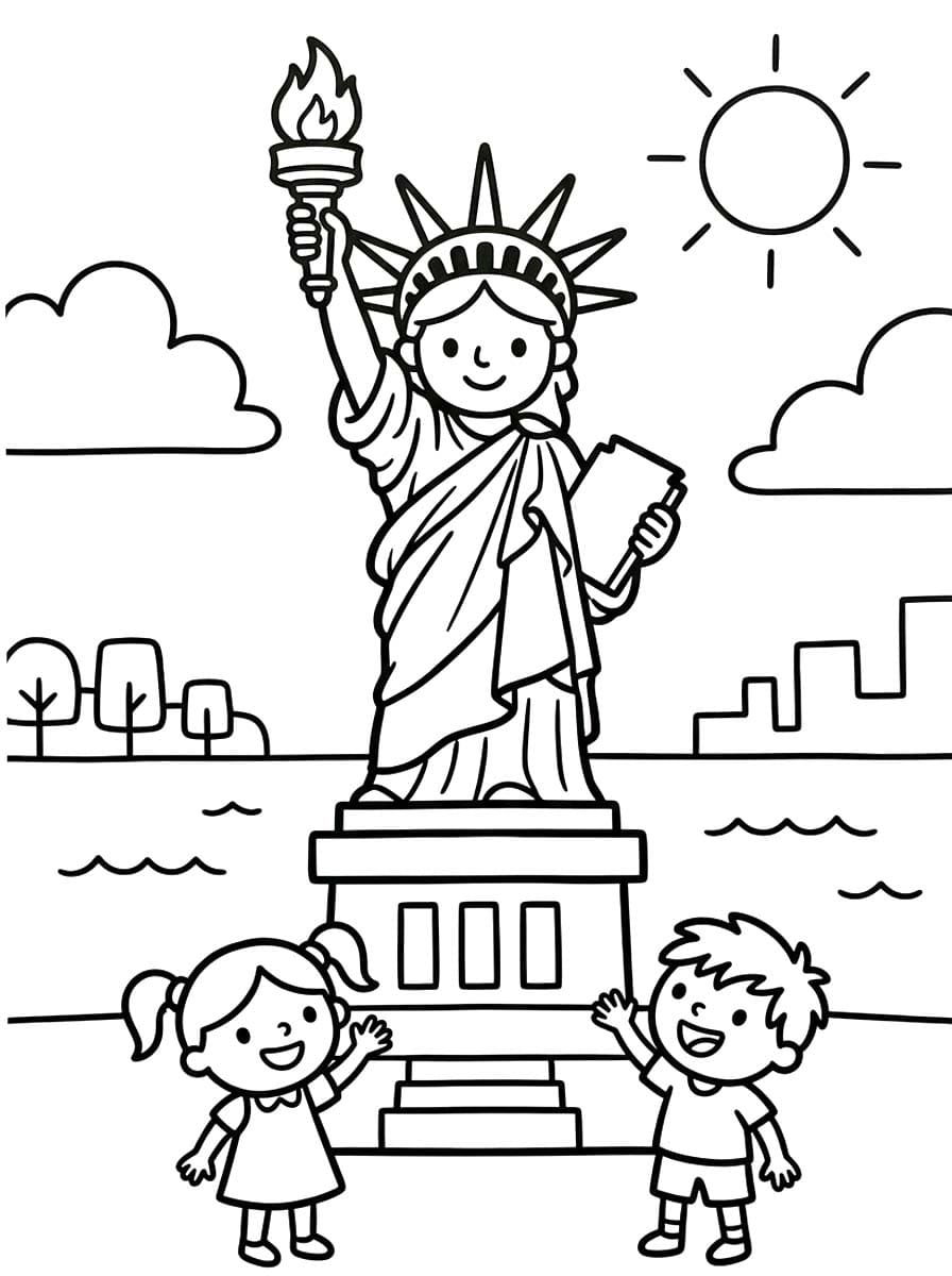 Freiheitsstatue zum Ausdrucken für Kinder