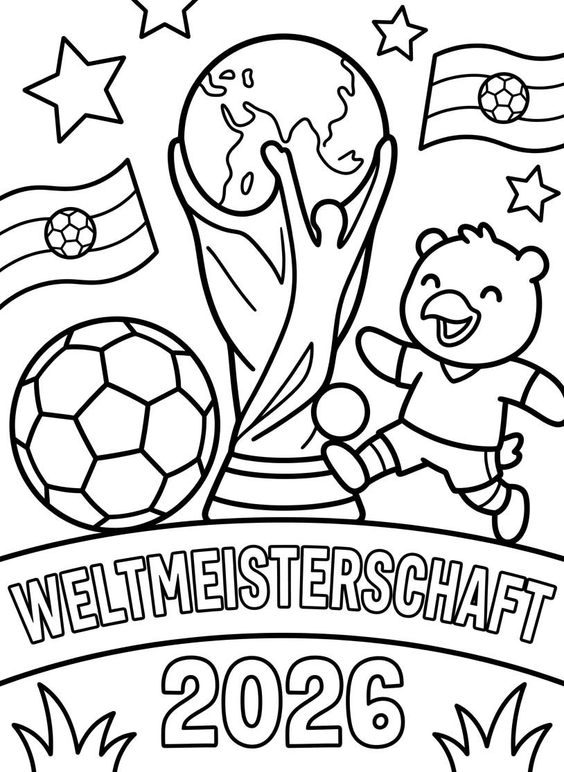 Weltmeisterschaft 2026 druckbare für Kinder