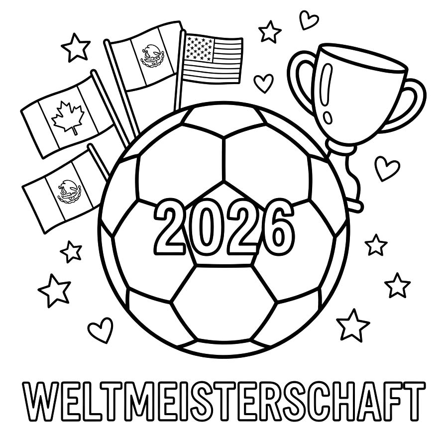 Weltmeisterschaft 2026 kostenlos druckbare einfach