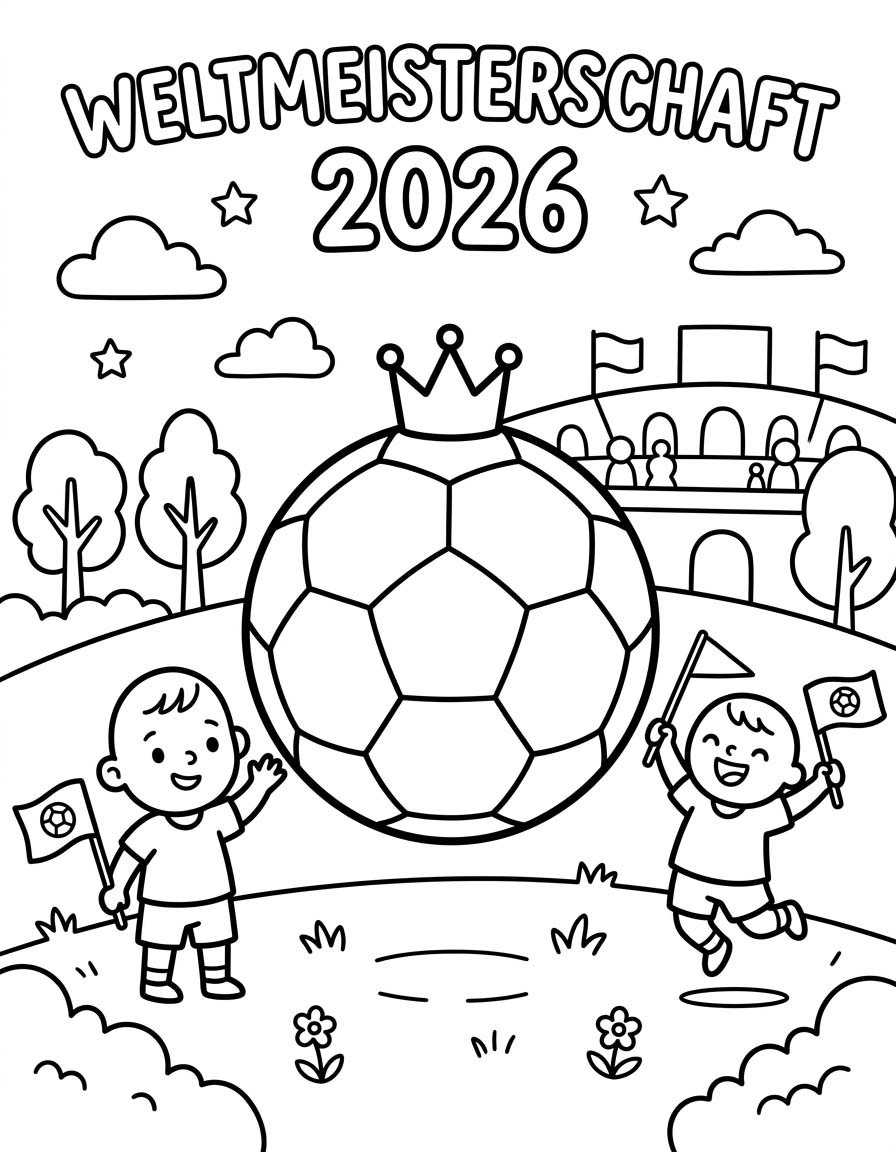 Weltmeisterschaft 2026 zum Ausdrucken für Kinder