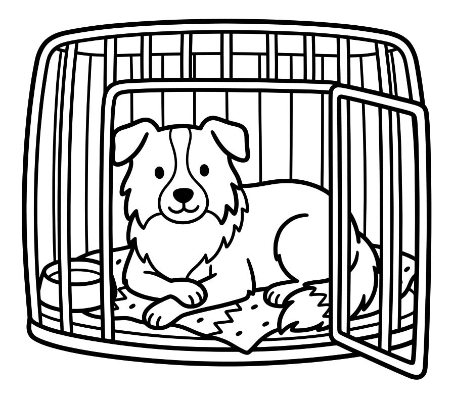 Zeichne Border Collie basisch