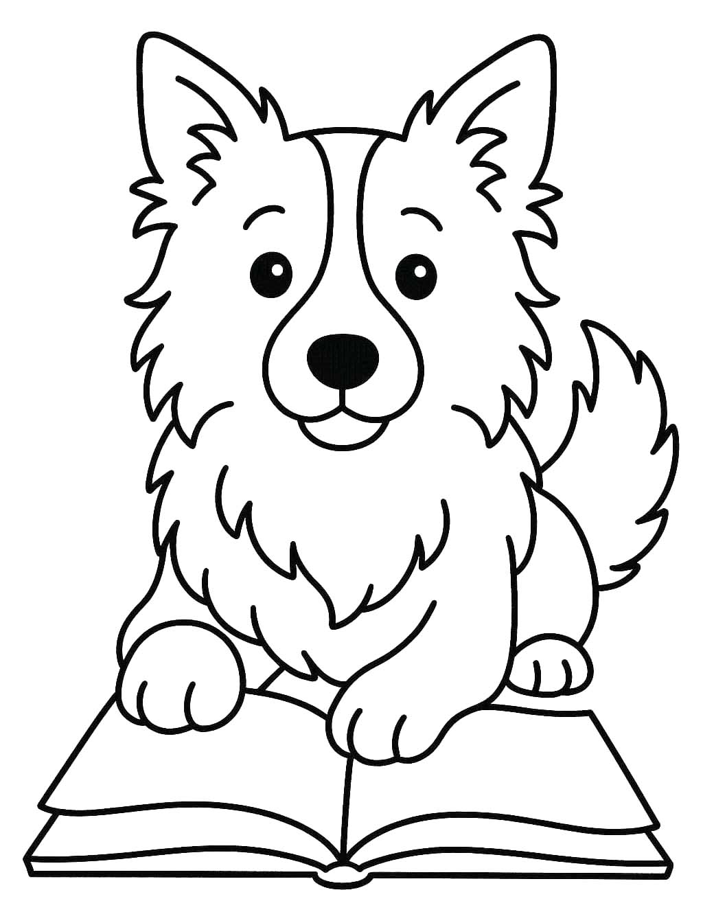 Zeichne Border Collie druckbare basisch