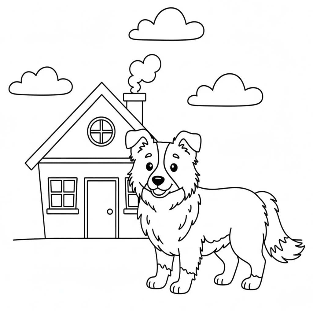 Zeichne Border Collie kostenlos basisch