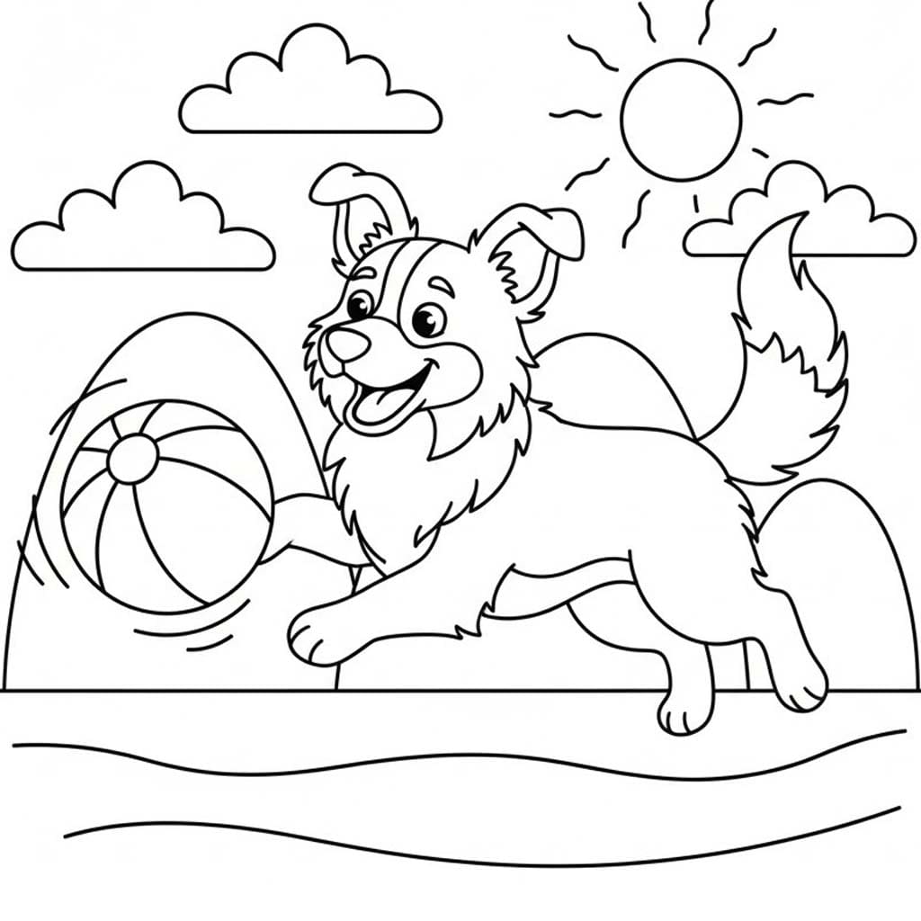 Zeichne Border Collie kostenlos druckbare basisch