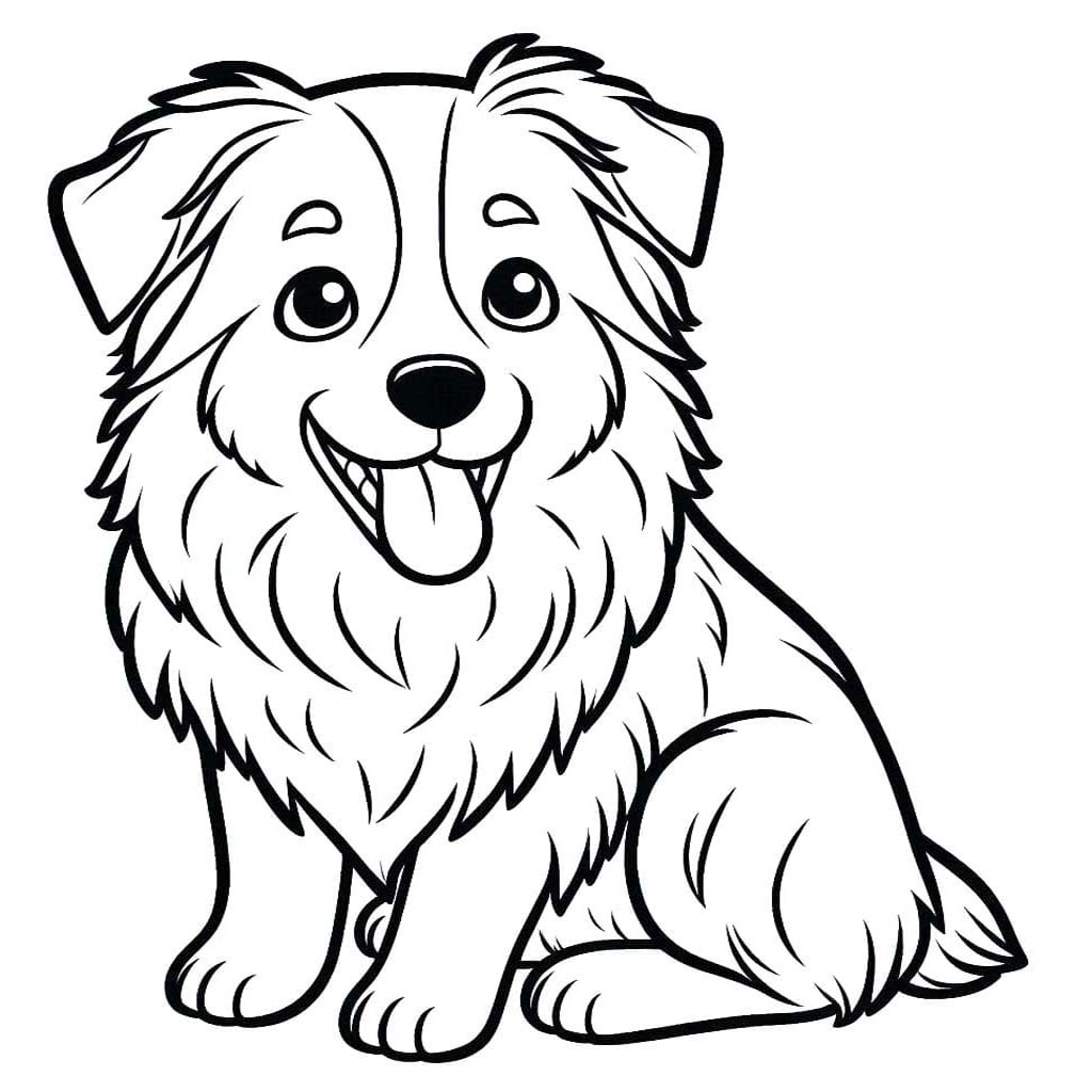 Zeichne Border Collie kostenlos druckbare einfach