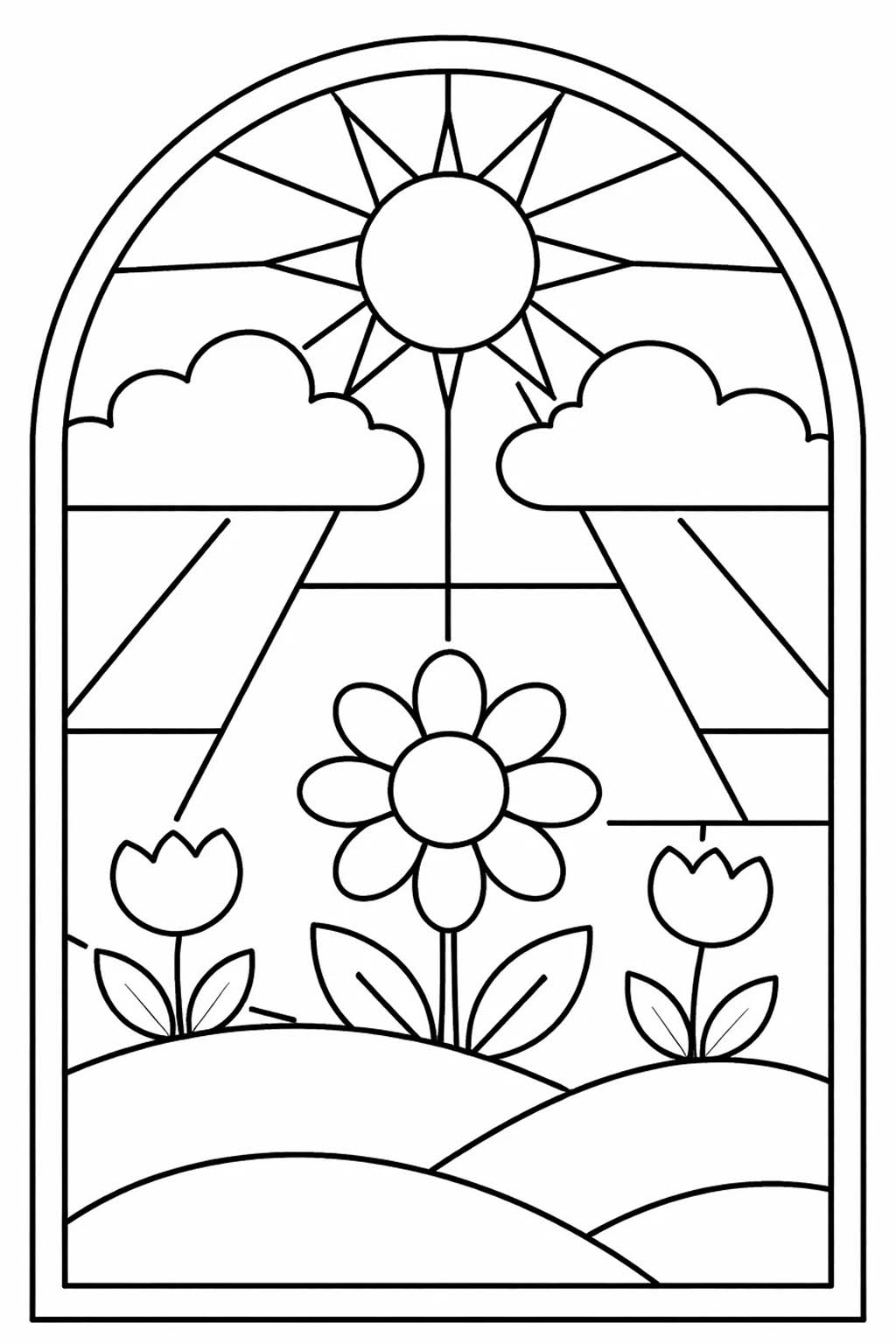 Zeichne Buntglas kostenlos druckbare basisch