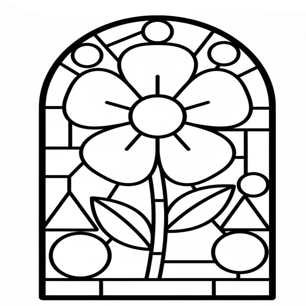 Zeichne Buntglas schlicht