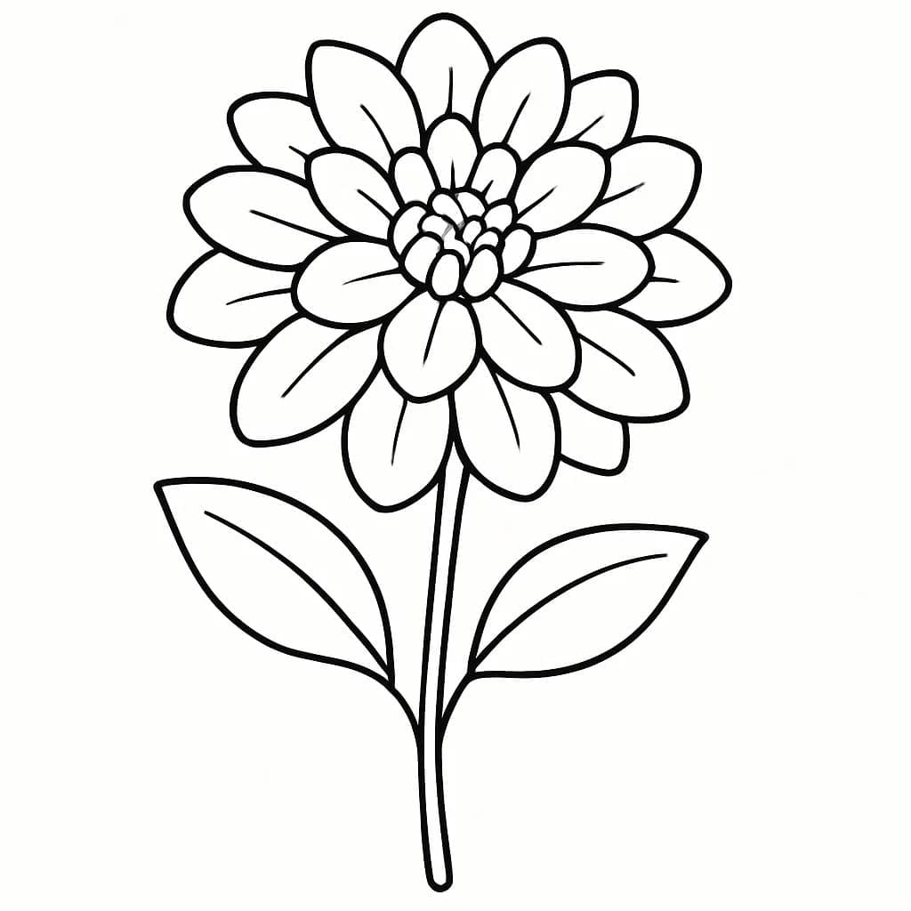 Zeichne Dahlie druckbare schlicht coloring page