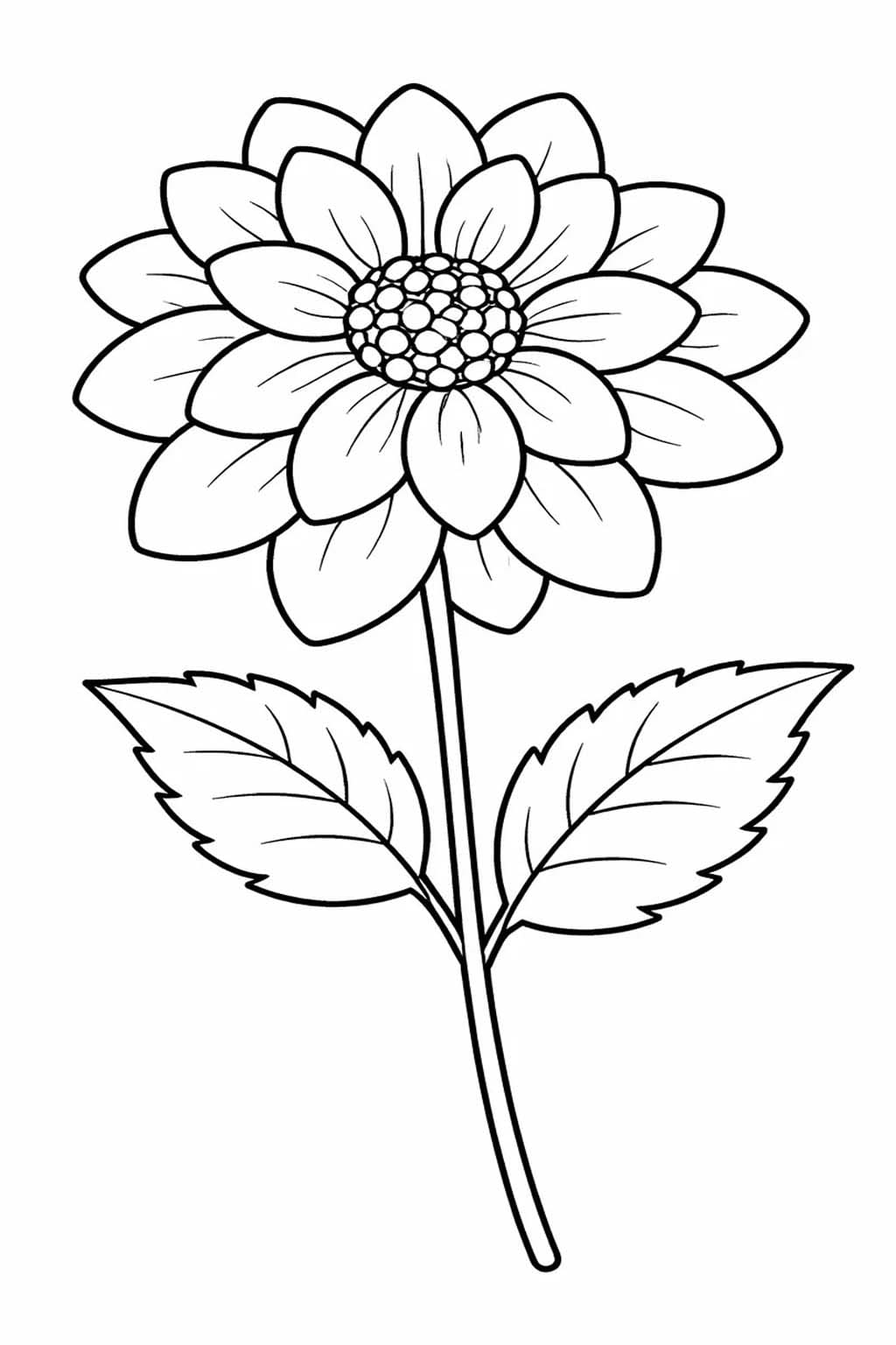 Zeichne Dahlie für Kinder coloring page