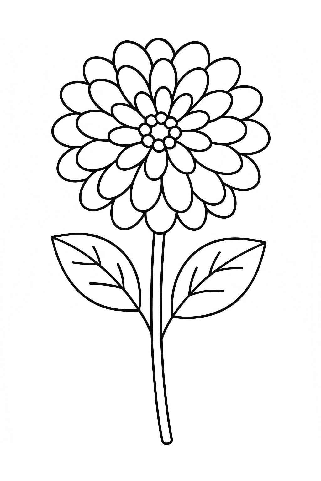 Zeichne Dahlie schlicht coloring page