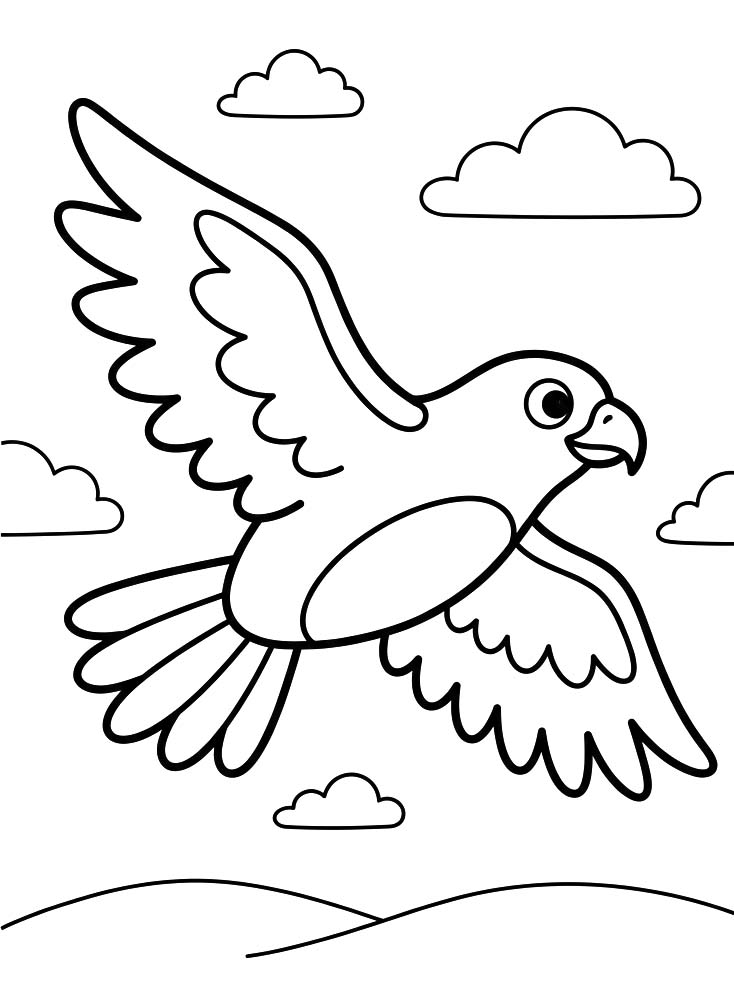 Zeichne Falken einfach