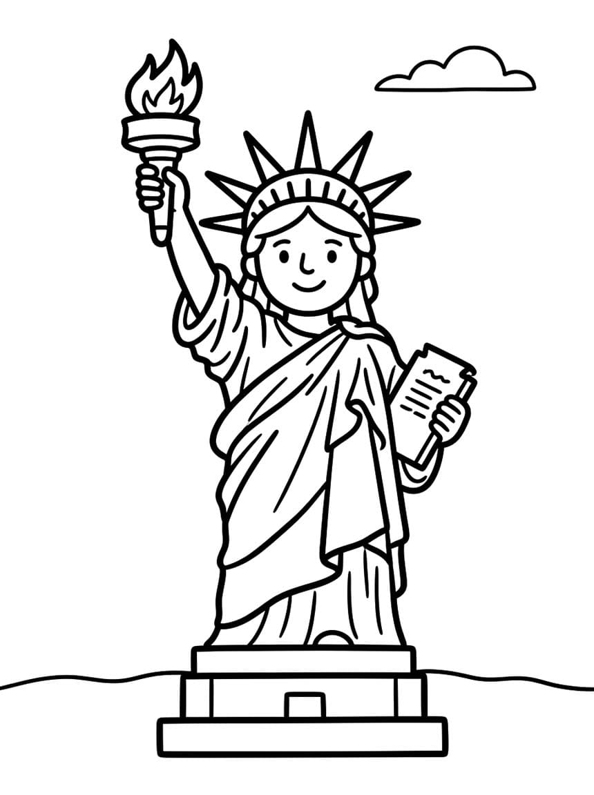 Zeichne Freiheitsstatue basisch
