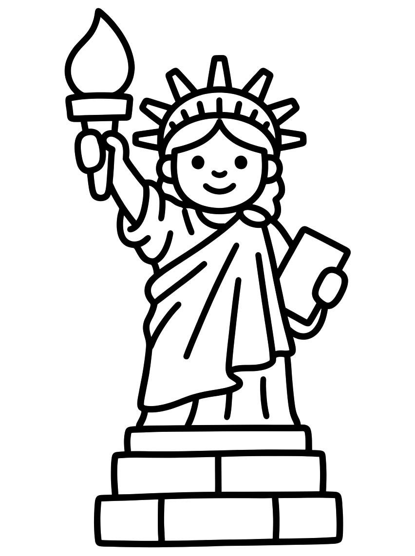 Zeichne Freiheitsstatue druckbare basisch