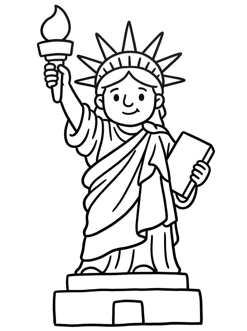 Zeichne Freiheitsstatue druckbare für Kinder