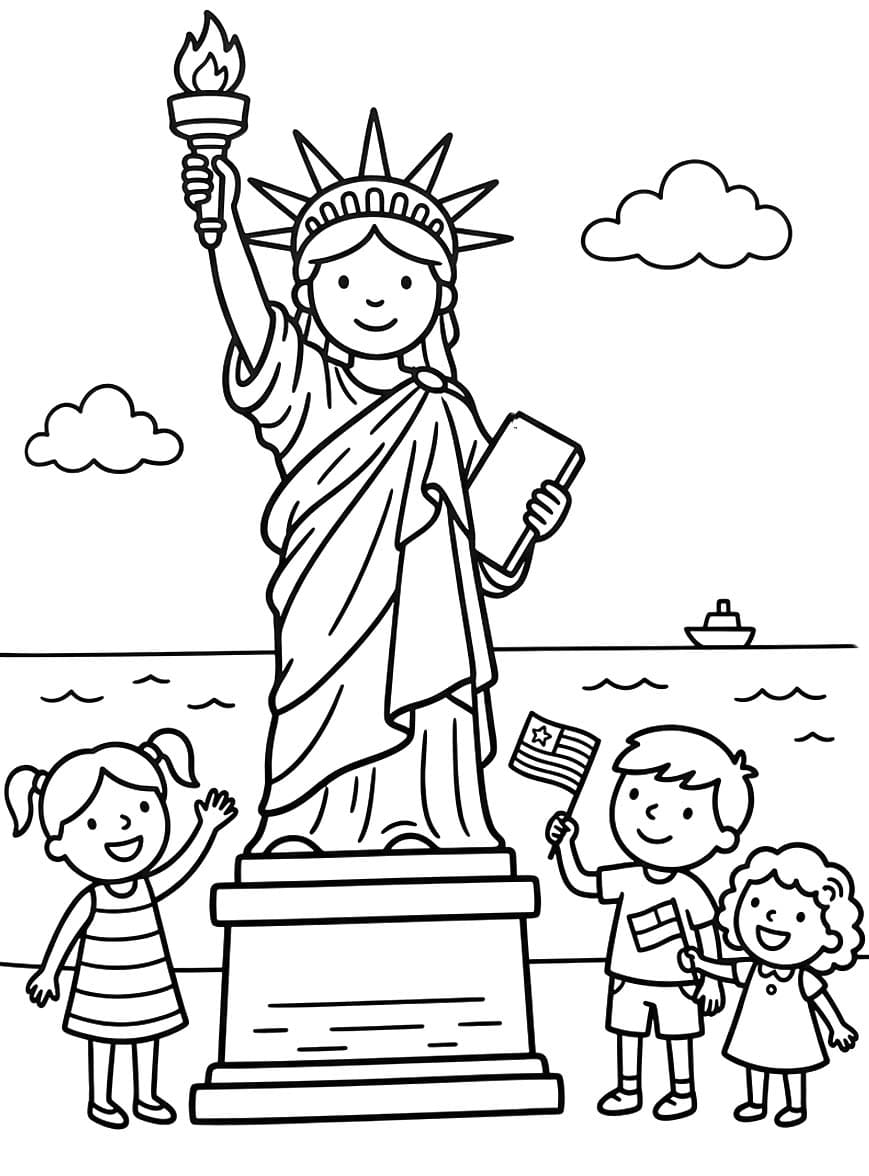 Zeichne Freiheitsstatue kostenlos basisch