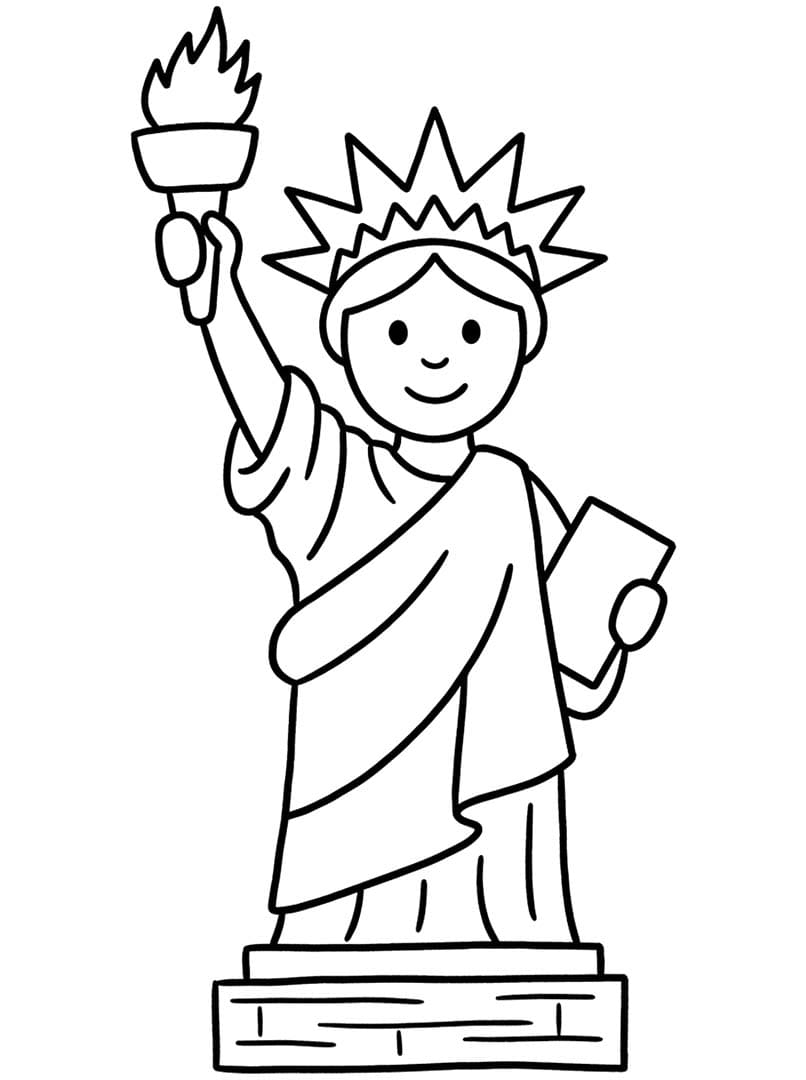 Zeichne Freiheitsstatue zum Ausdrucken für Kinder