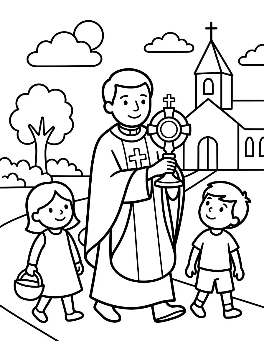 Zeichne Fronleichnam druckbare für Kinder