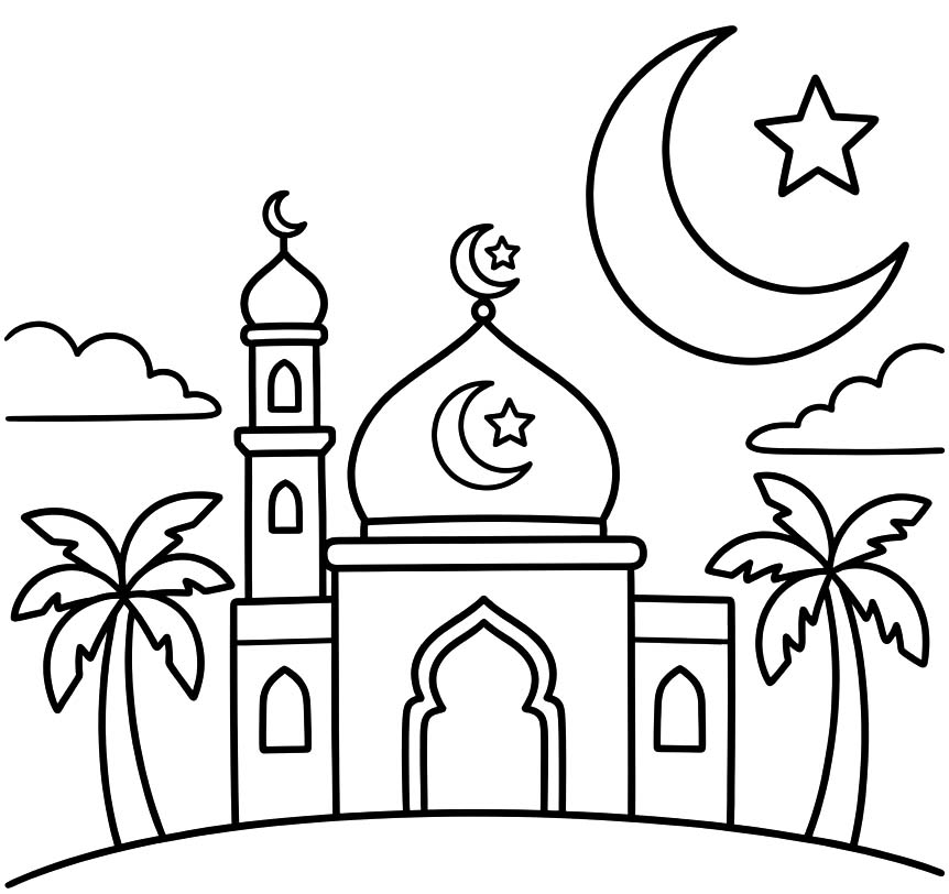 Zeichne Islamisches Neues Jahr druckbare einfach