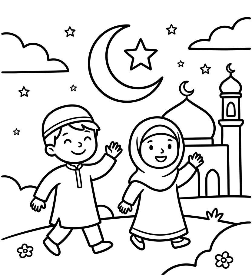 Zeichne Islamisches Neues Jahr druckbare für Kinder