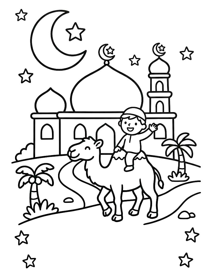 Zeichne Islamisches Neues Jahr druckbare schlicht
